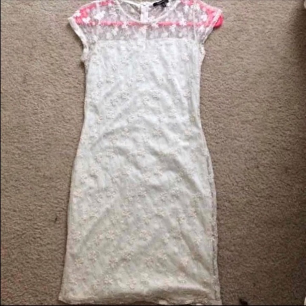 Sheer Lace Mini Dress